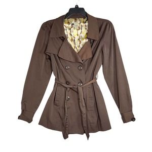 Vertigo Paris Trench Pea Coat Brown Size L